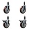 Service Caster 5'' Maroon Poly Wheel Swivel 1-1/8'' Expanding Stem Caster Set 2 Brakes, 4PK SCC-EX20S514-PPUB-MRN-2-PLB-2-118 - alternate 1
